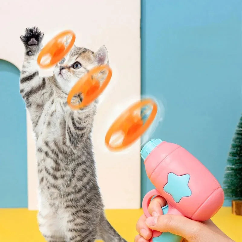Cat toy launcher with mini flying discs – photo 10