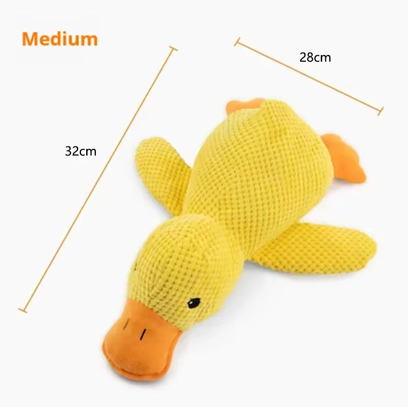 Plush Yellow Duck Squeaky Dog Toy