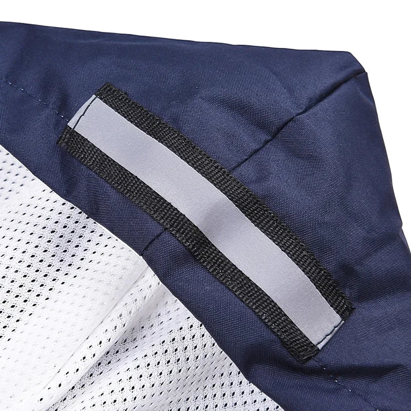 Reflective Hooded Dog Raincoat with Lead Hole