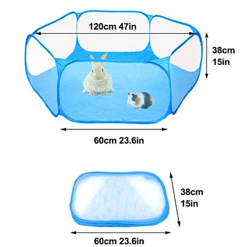 Foldable pop-up mesh pet playpen with a puppy inside – photo 6