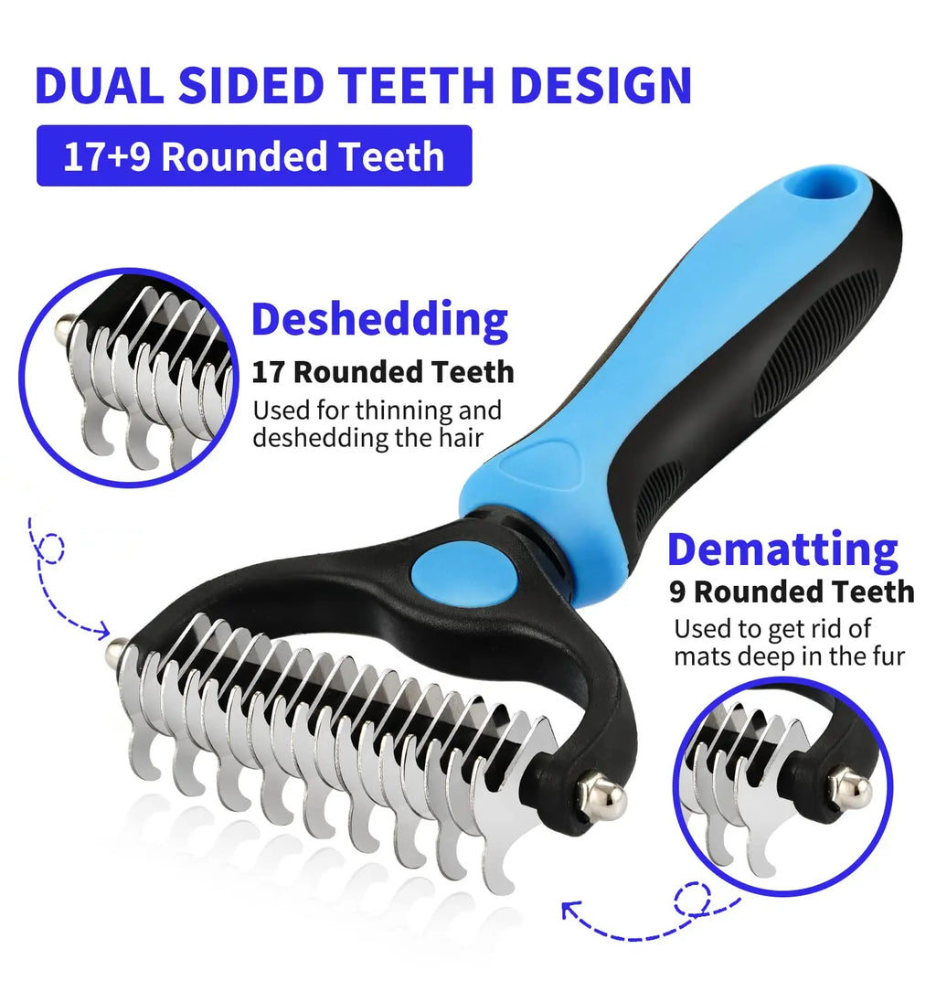 Stainless steel deshedding brush for cats and dogs – photo 2