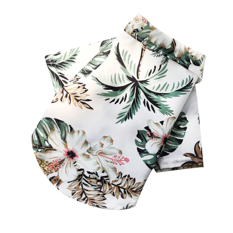 Dog wearing a Hawaiian pineapple-print shirt – photo 9