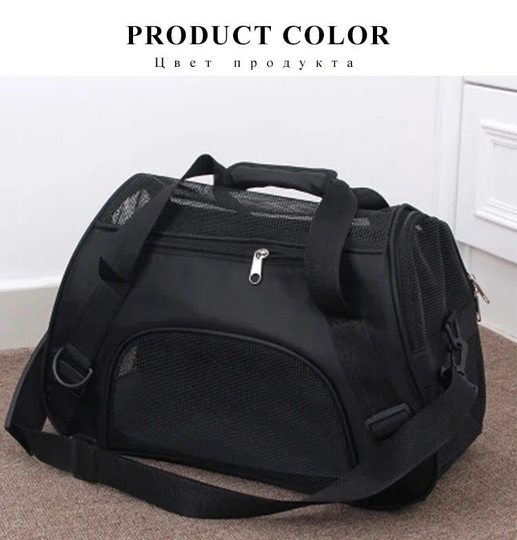 Foldable Mesh Pet Carrier Bag for Cats & Dogs