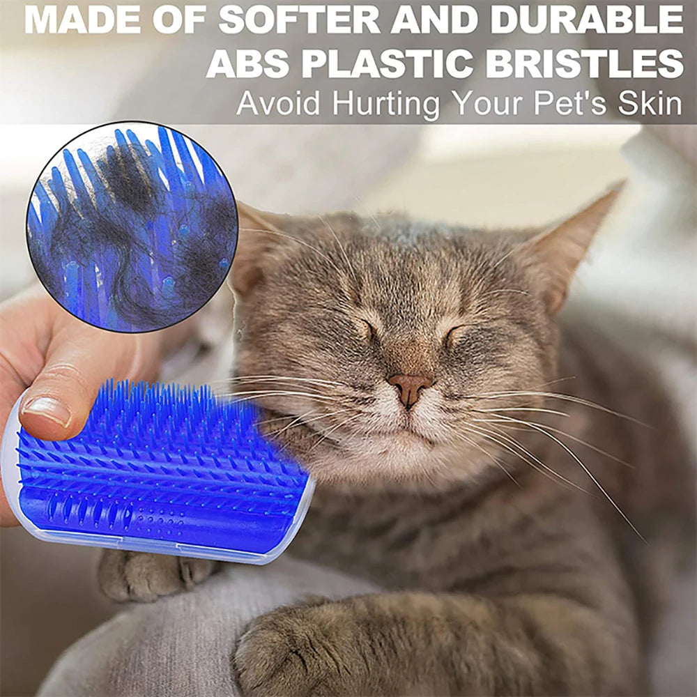 Cat rubbing against a corner self-grooming brush – photo 5
