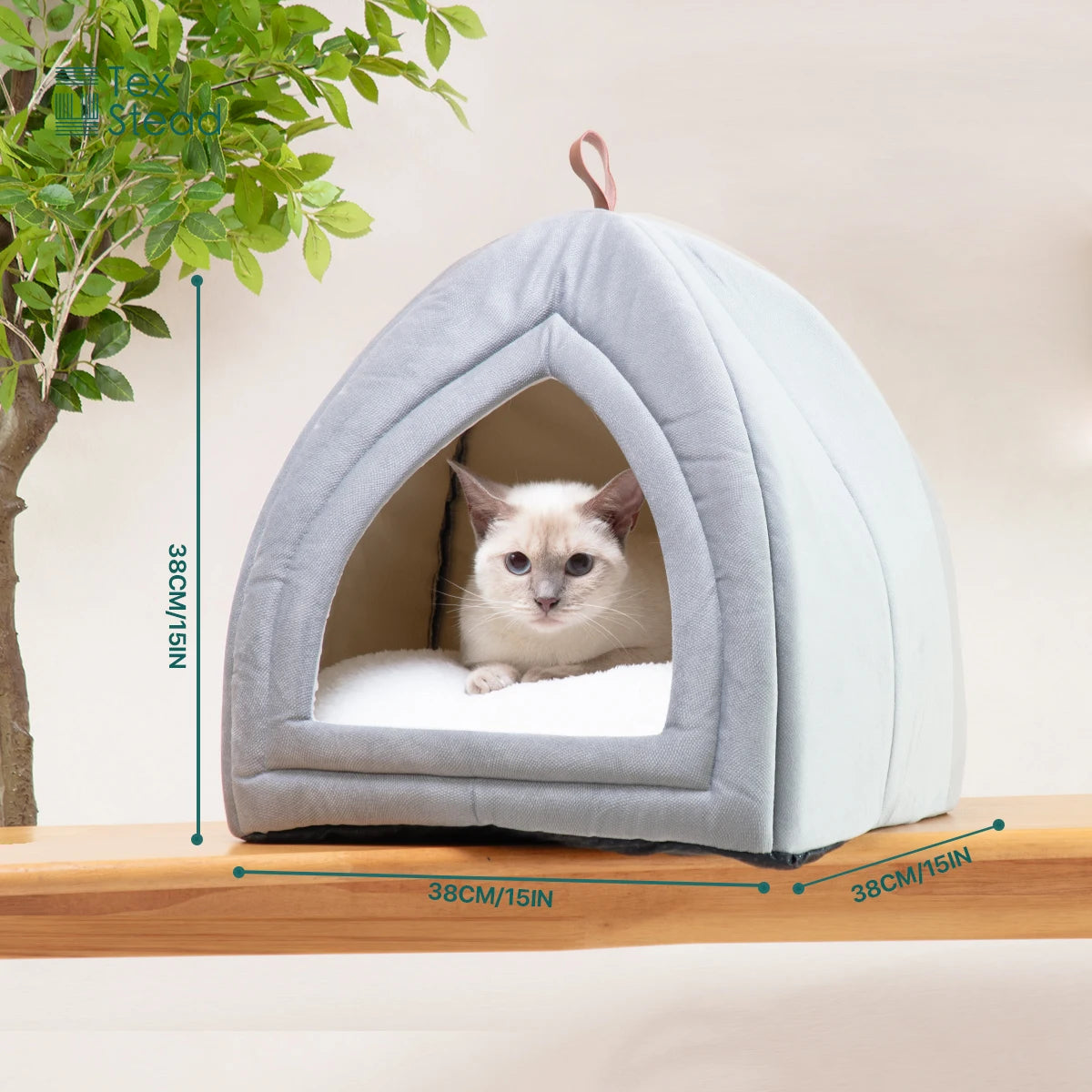 Foldable Velvet Cat Cave Bed 38cm