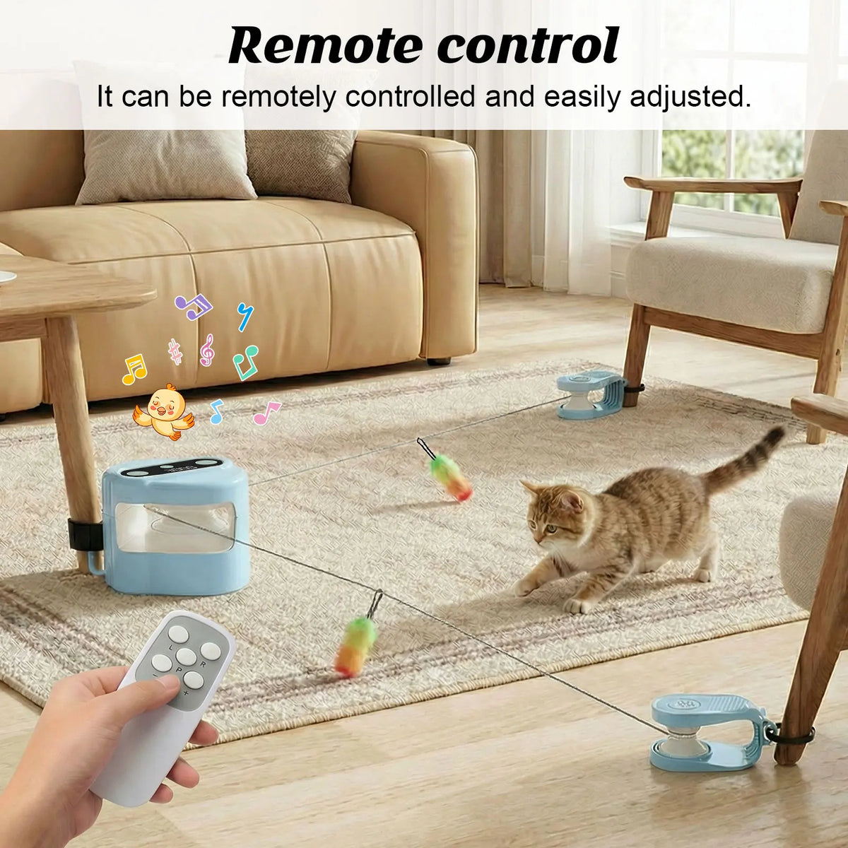Automatic Cat Hunting Toy with Moving Lure & Remote Control