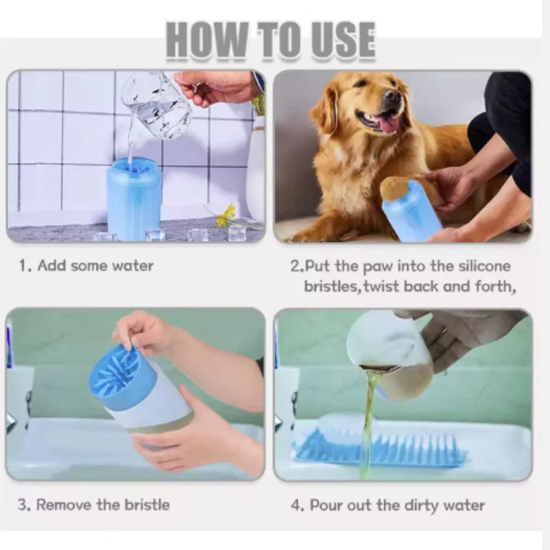 Dog paw cleaner cup with silicone bristles – photo 6