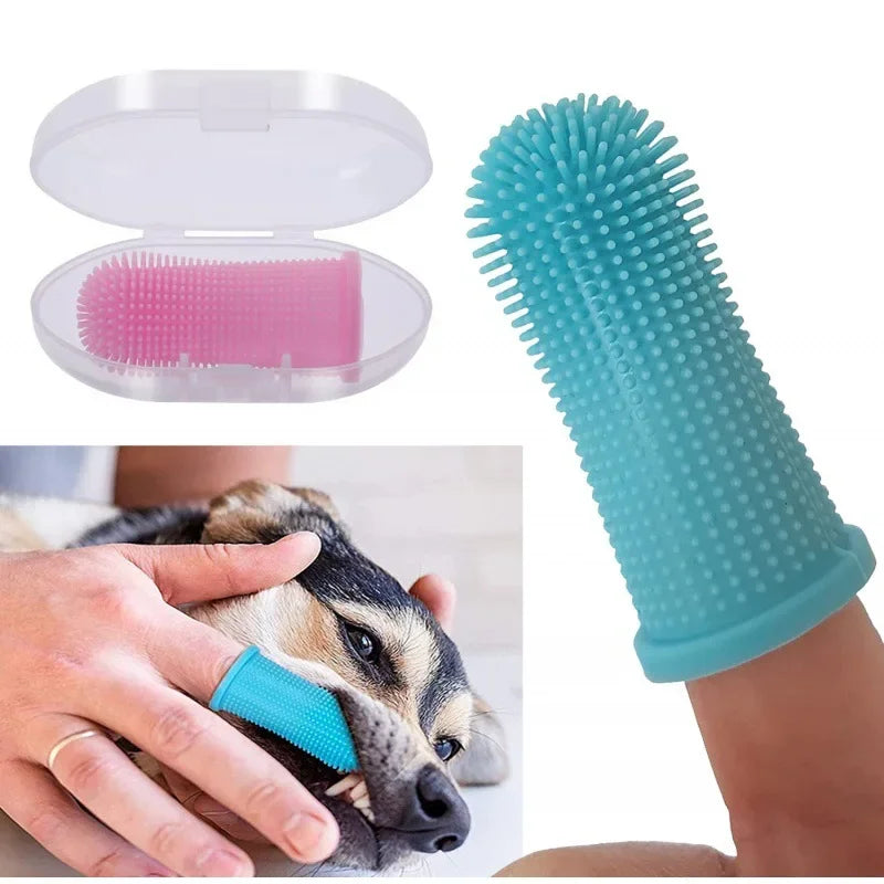Silicone finger toothbrush for cats and dogs with storage case – photo 7