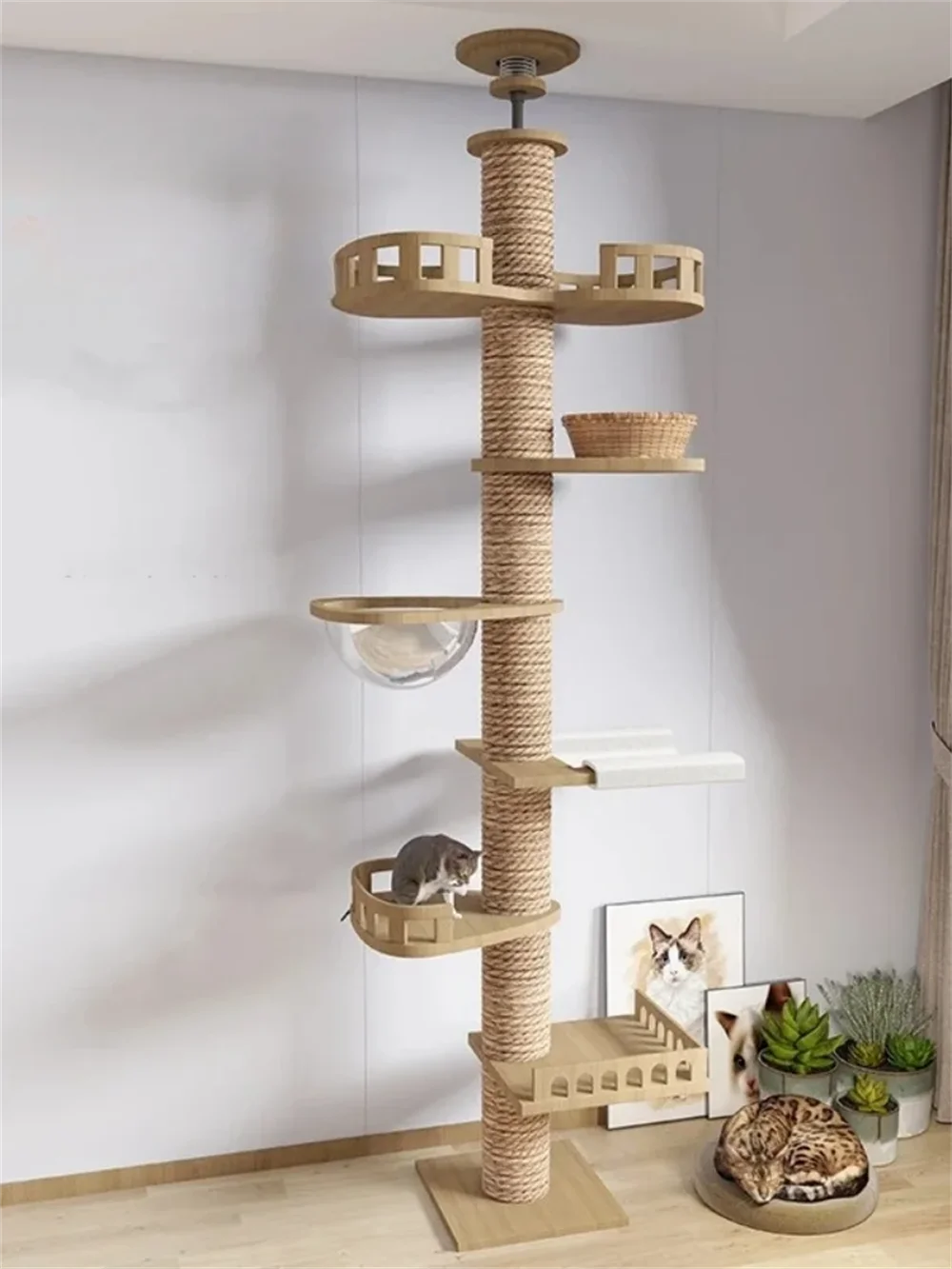 Adjustable Floor-to-Ceiling Cat Tree 250–270cm