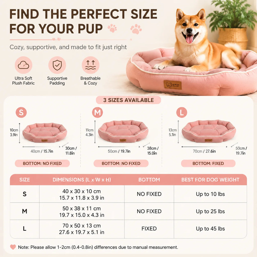 Plush donut dog bed with raised edges – photo 5