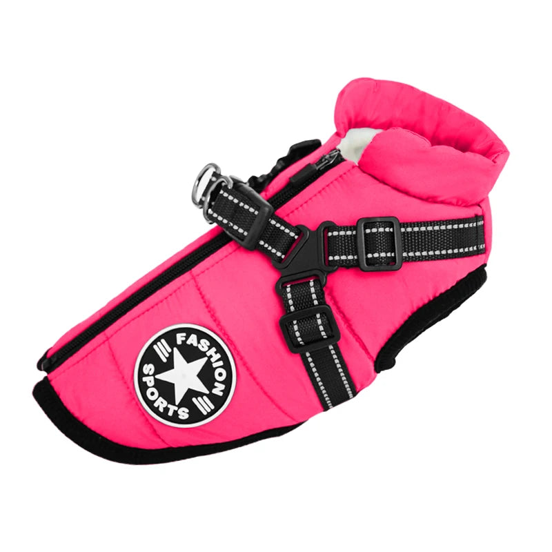 Waterproof Dog Coat with Built-In Harness