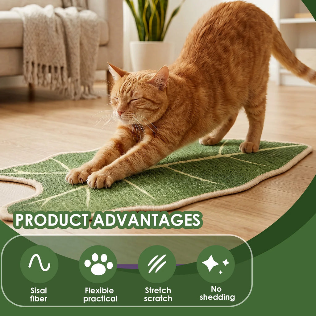 Leaf-Shaped Sisal Cat Scratching Mat