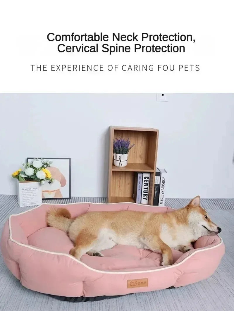 Plush Donut Dog Bed with Raised Edges