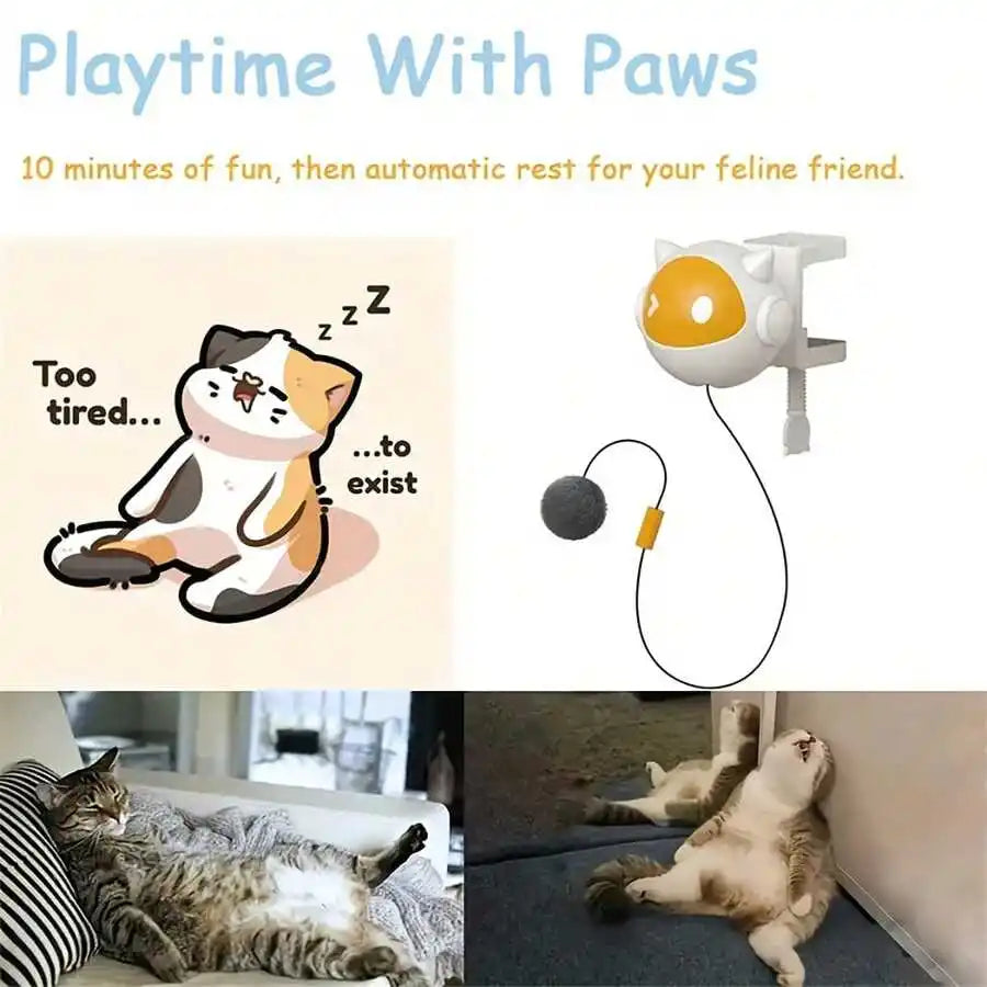 Automatic Moving Ball Cat Toy with Table Clip