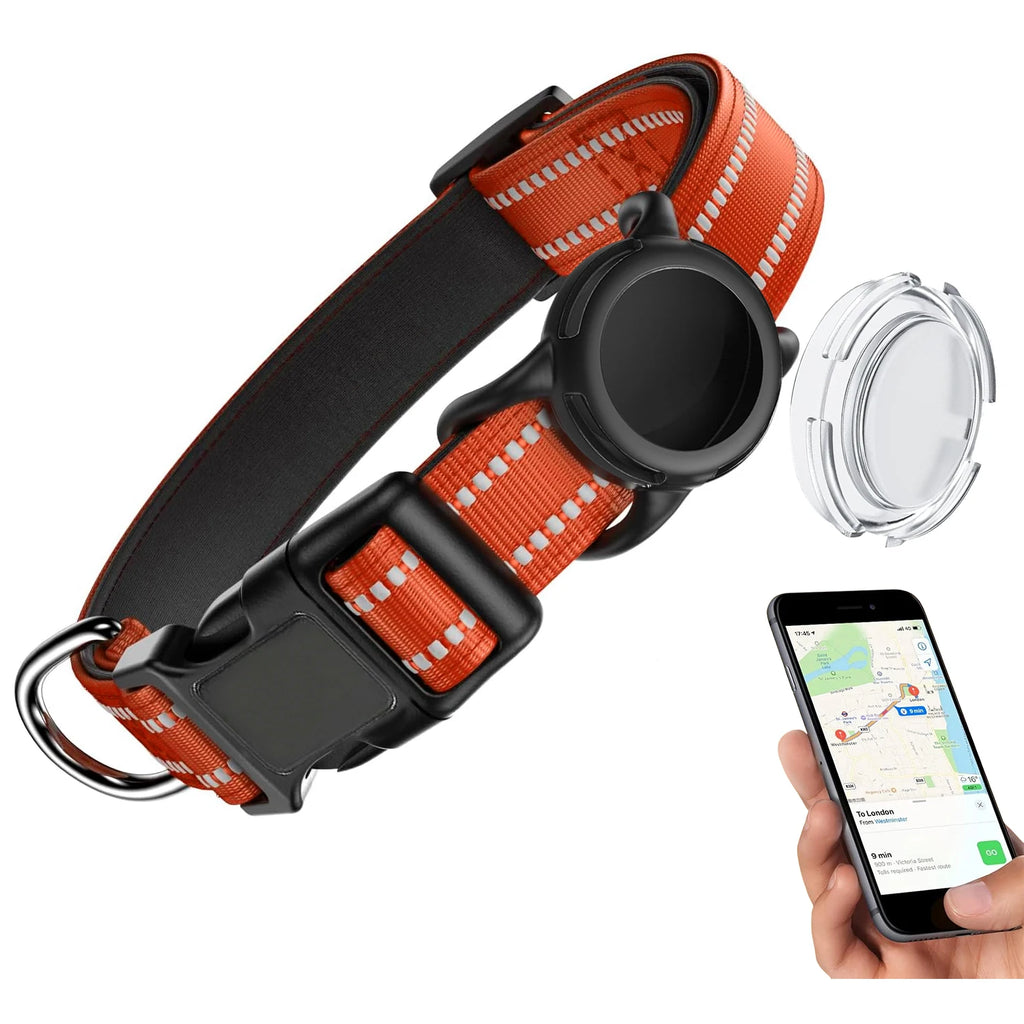 Reflective Dog Collar with Tracker Holder – photo 10
