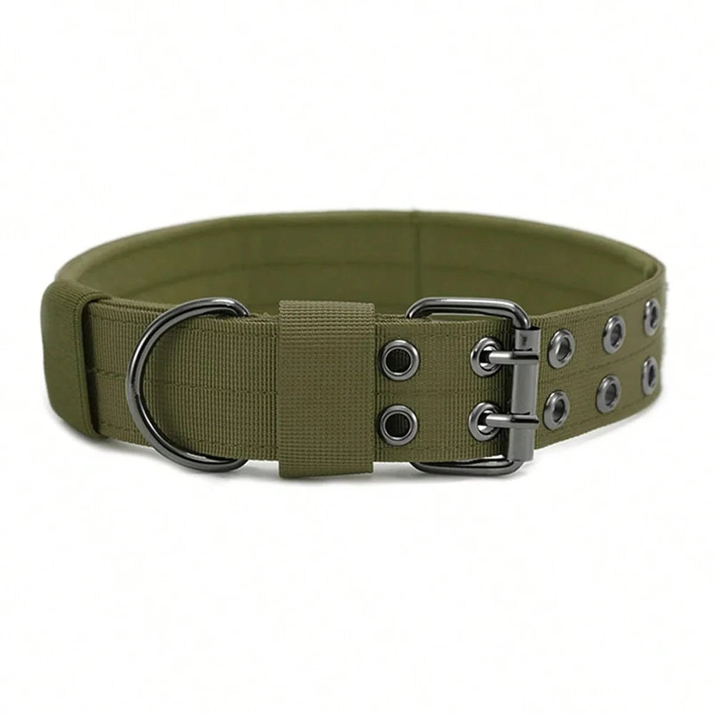 Military-style nylon dog collar with metal buckle and D-ring – photo 10