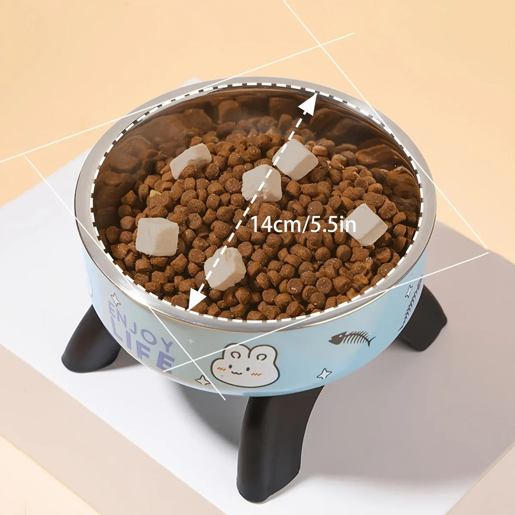 Raised stainless steel pet bowl with non-slip base – photo 9