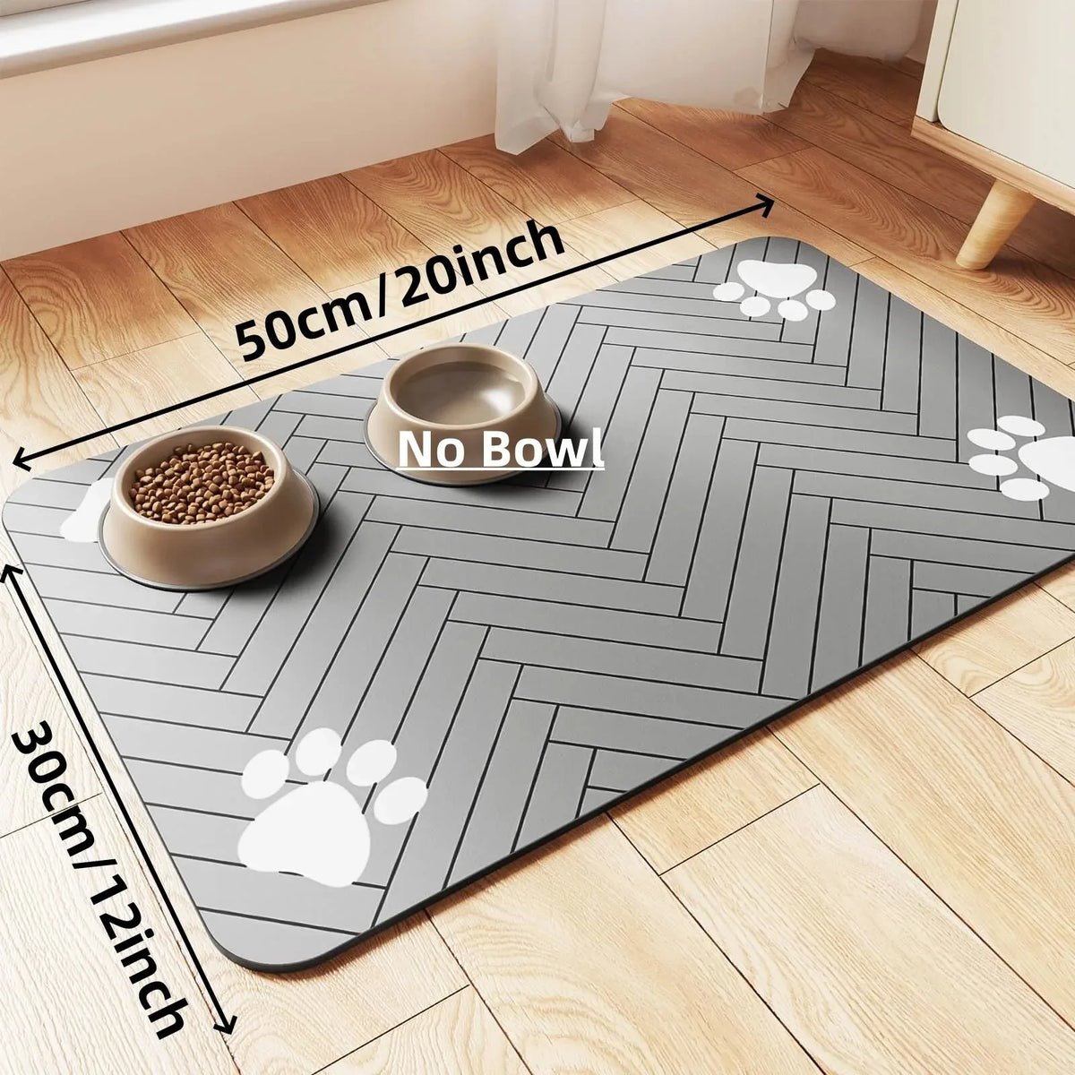 Absorbent Pet Feeding Mat with Non-Slip Backing