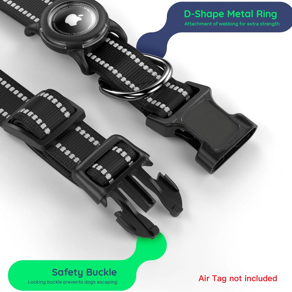 Reflective Dog Collar with Tracker Holder – photo 6