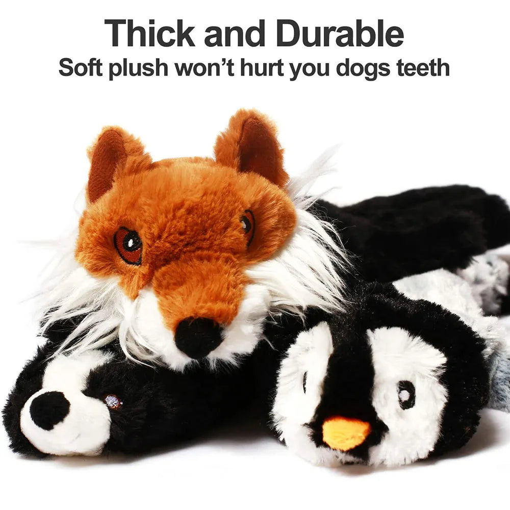 Stuffing-free plush animal squeaky dog toys – photo 3