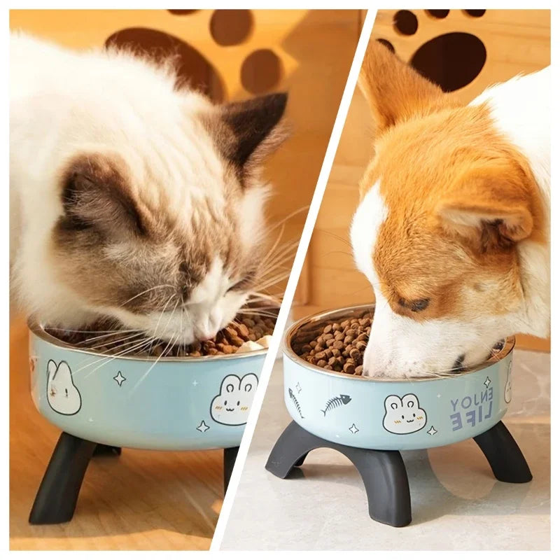 Raised stainless steel pet bowl with non-slip base – photo 2
