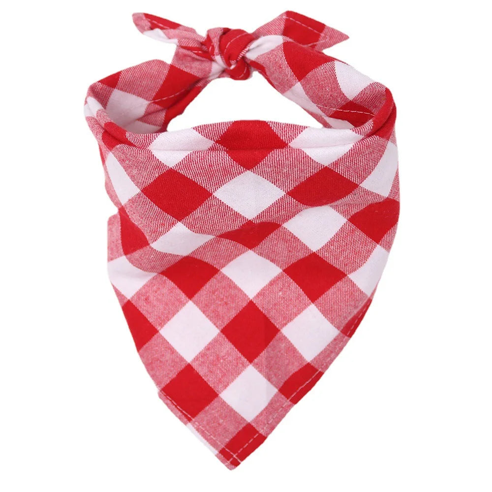 Dog wearing a plaid cotton bandana – photo 5