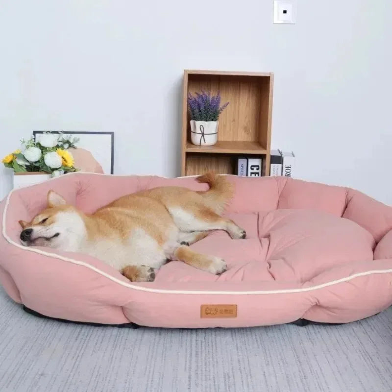 Plush donut dog bed with raised edges – photo 6