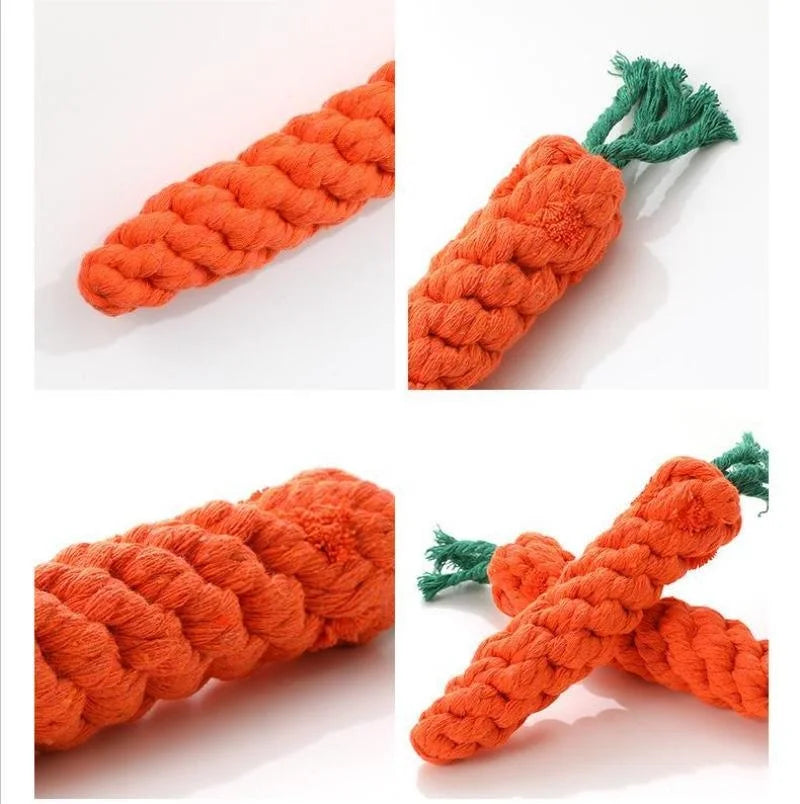 Carrot-shaped cotton rope chew toy – photo 3