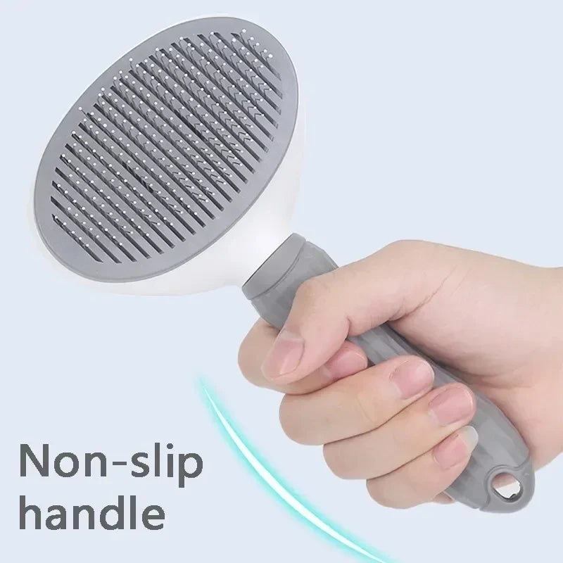 Self-cleaning slicker brush for dog and cat grooming – photo 3