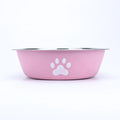 Stainless steel paw print pet bowl with silicone base – photo 8