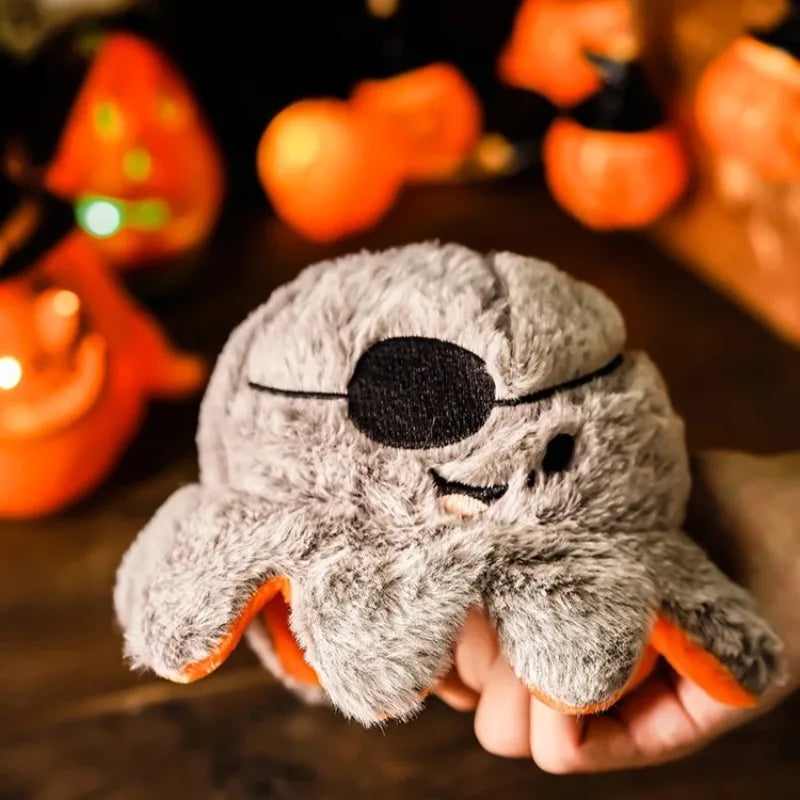 Flip pumpkin octopus squeaky plush toy for dogs, photo 6