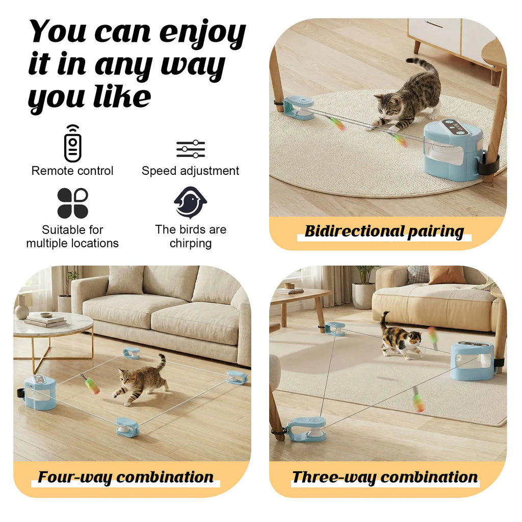 Automatic Cat Hunting Toy with Moving Lure & Remote Control