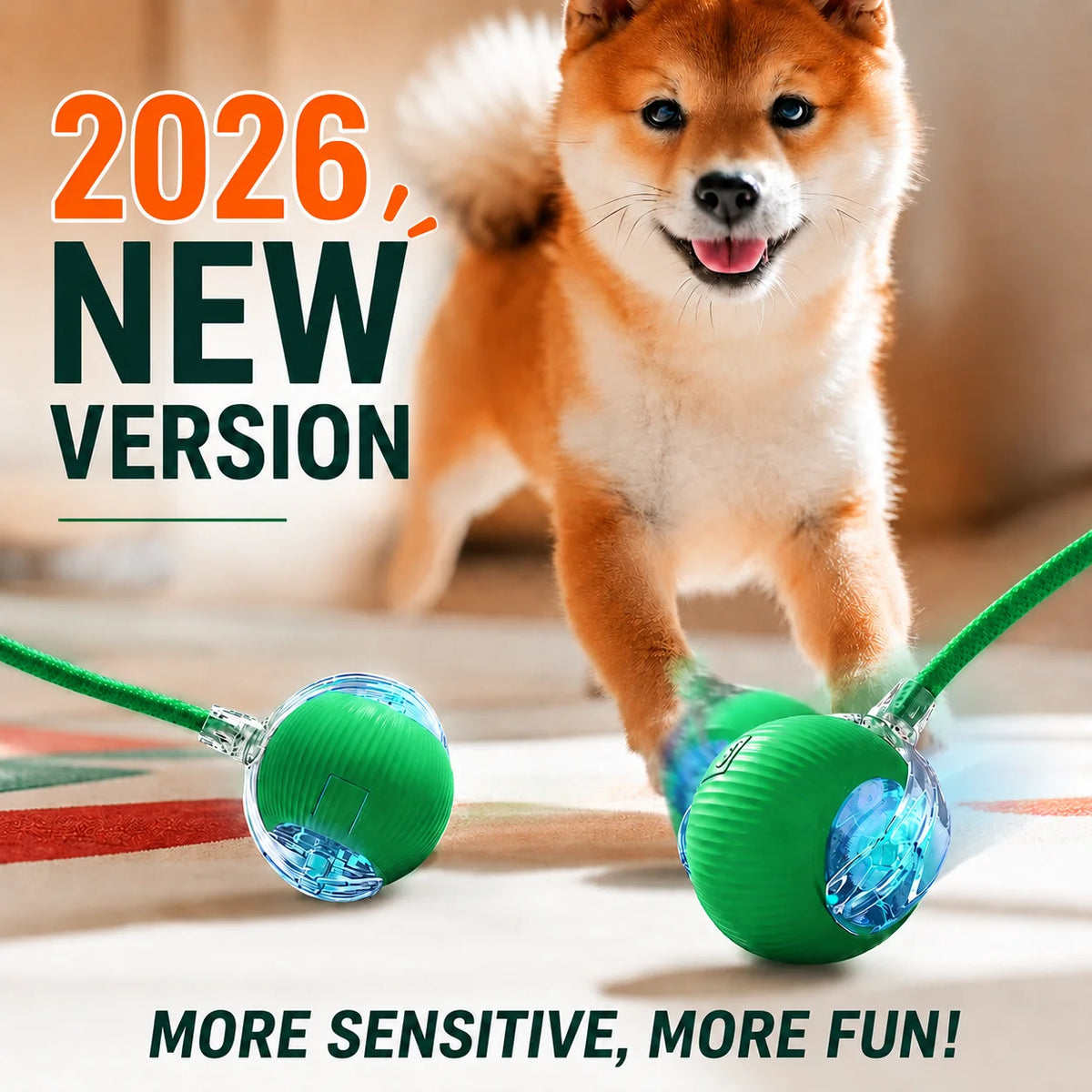 Automatic rolling ball toy for dogs with tail – photo 8
