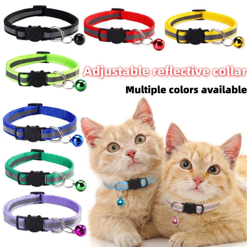 Reflective breakaway cat collar with bell – photo 2