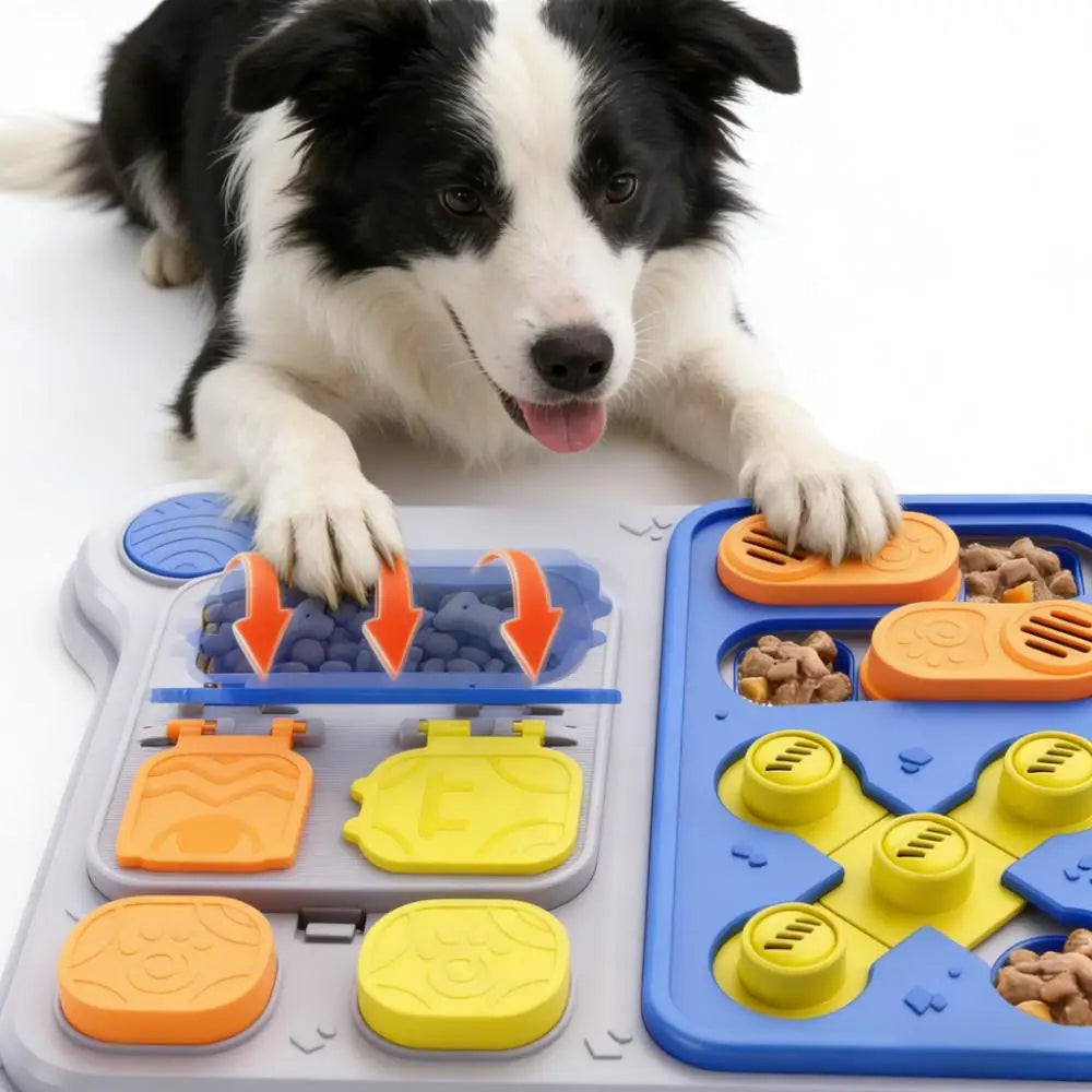 Dog playing with an interactive treat puzzle toy – photo 2