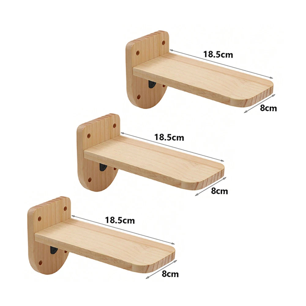 Wall-Mounted Pine Cat Shelves & Perches