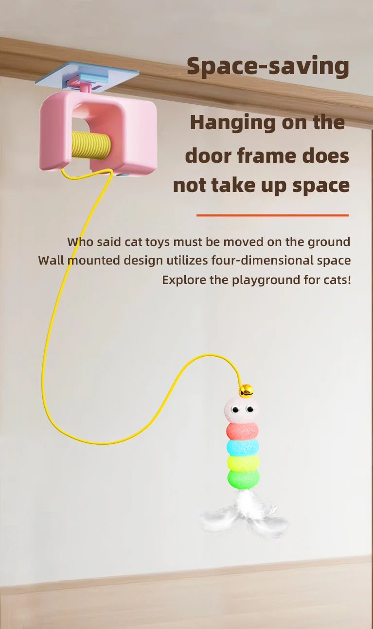 Electric hanging flying bird cat toy on a door frame – photo 8