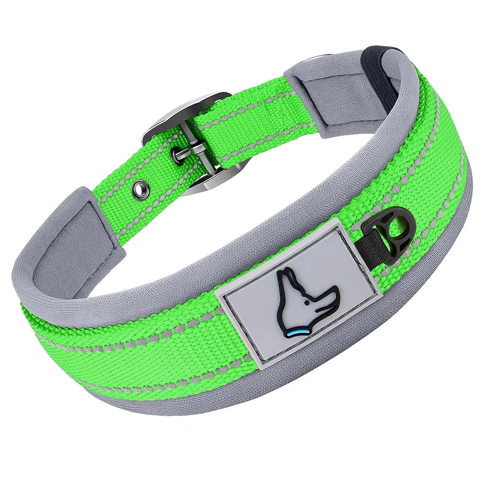 Padded Reflective Dog Collar with Neoprene Lining
