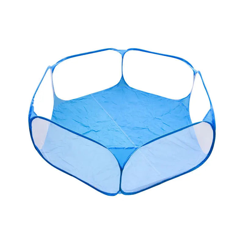 Foldable pop-up mesh pet playpen with a puppy inside – photo 12
