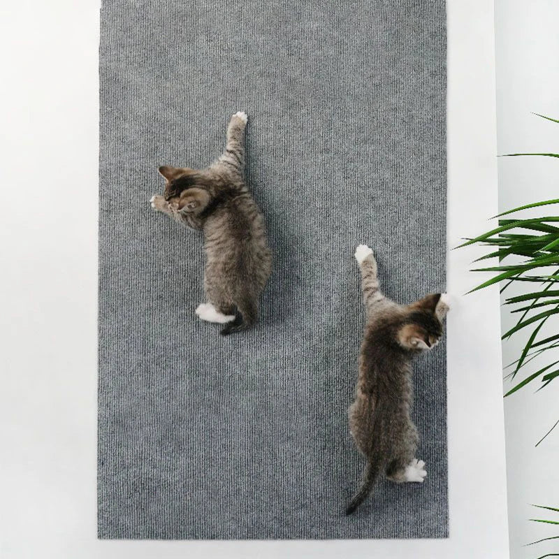 Self-adhesive cat scratching mat on a sofa corner – photo 2
