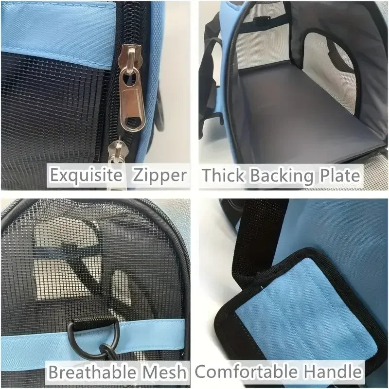 Soft foldable mesh pet carrier bag – photo 5