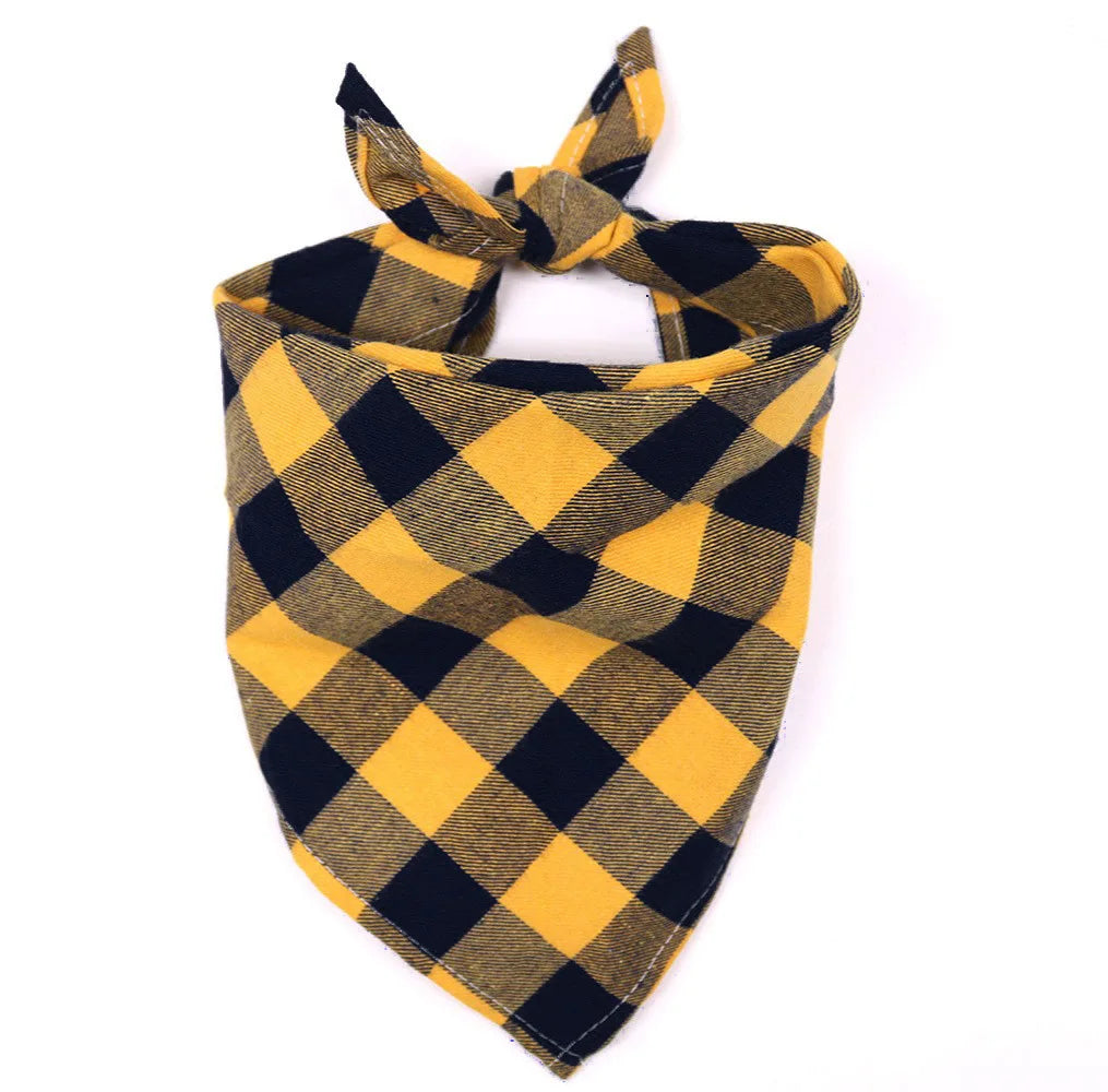 Dog wearing a plaid cotton bandana – photo 8