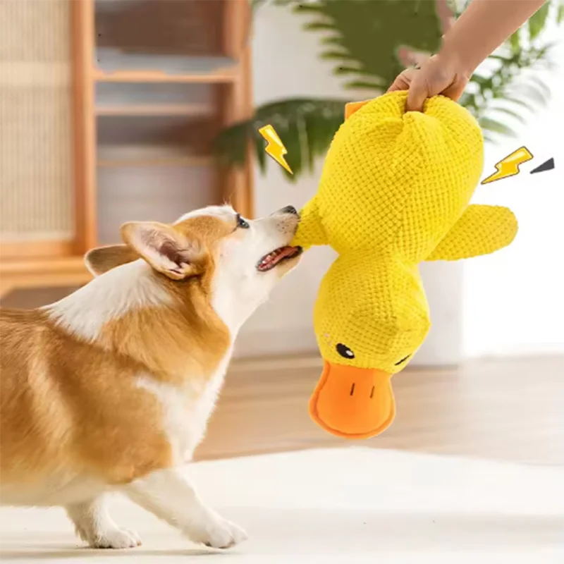 Plush yellow duck dog toy – photo 12