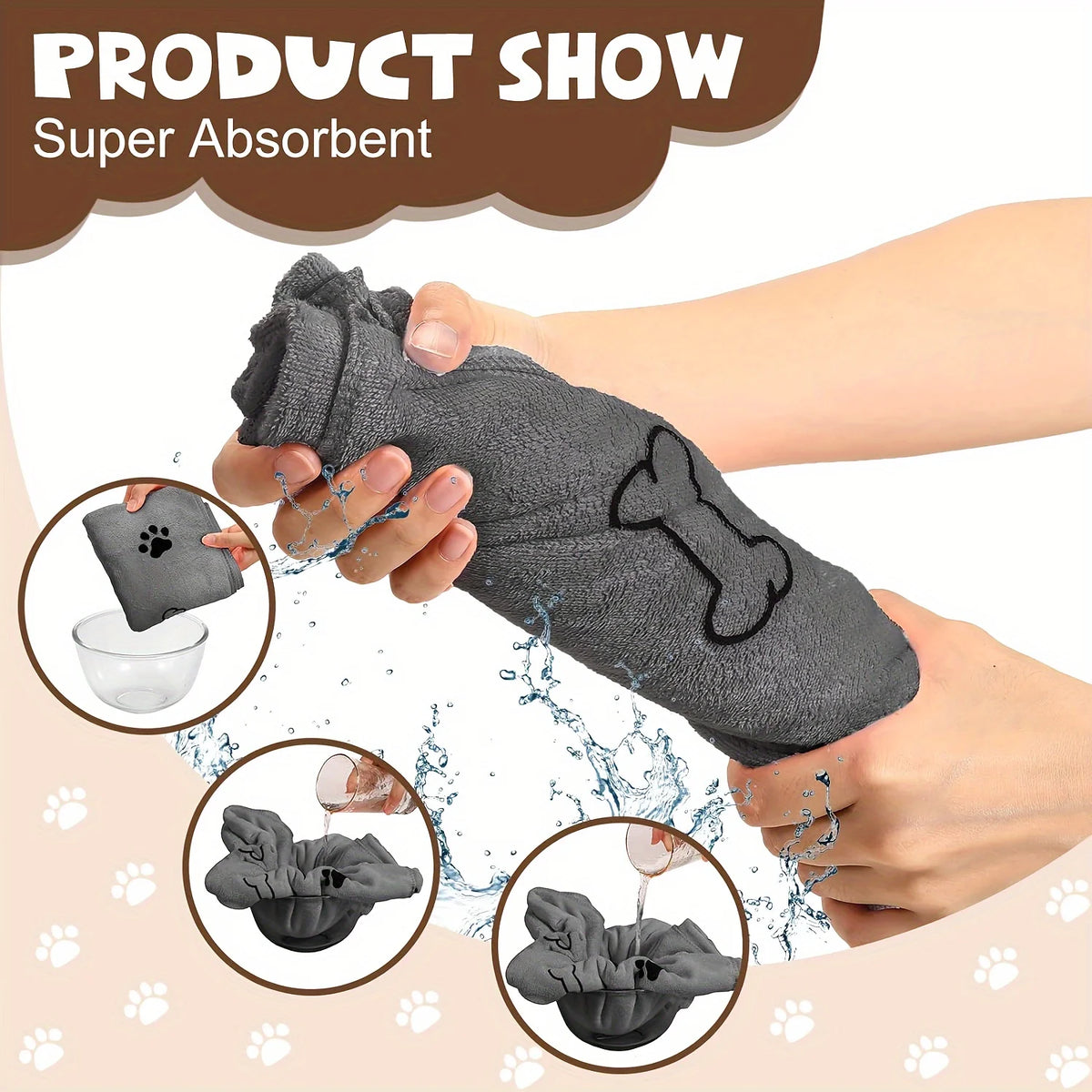 Absorbent microfibre dog towel – photo 4