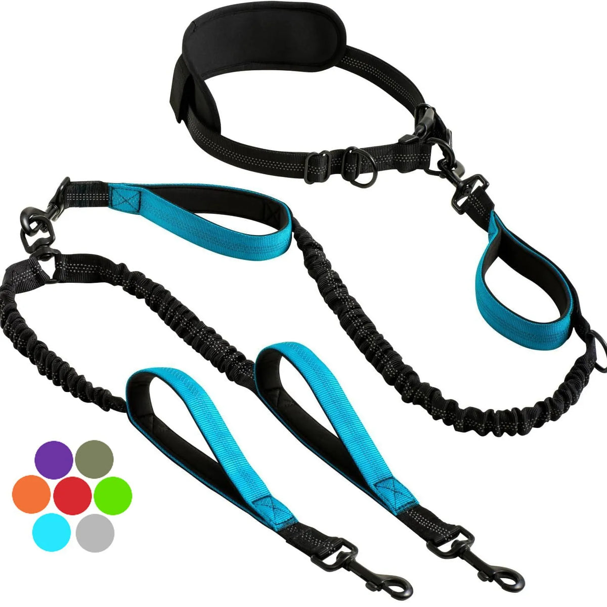 Hands-free double dog lead with padded handles – photo 8