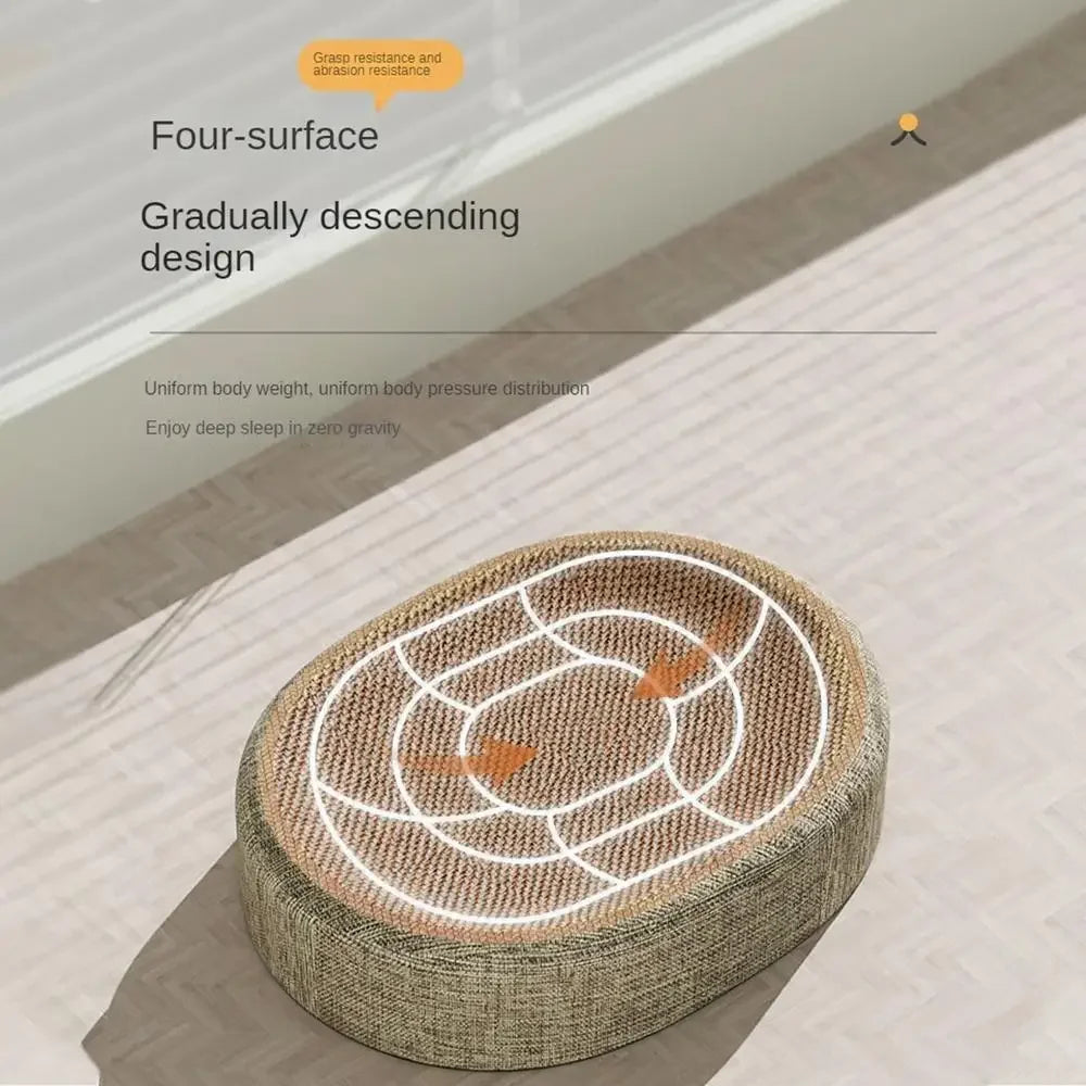 2-in-1 Oval Cat Scratcher and Bed