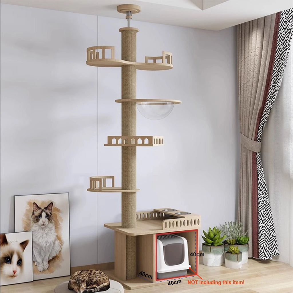 Adjustable Floor-to-Ceiling Cat Tree 250–270cm