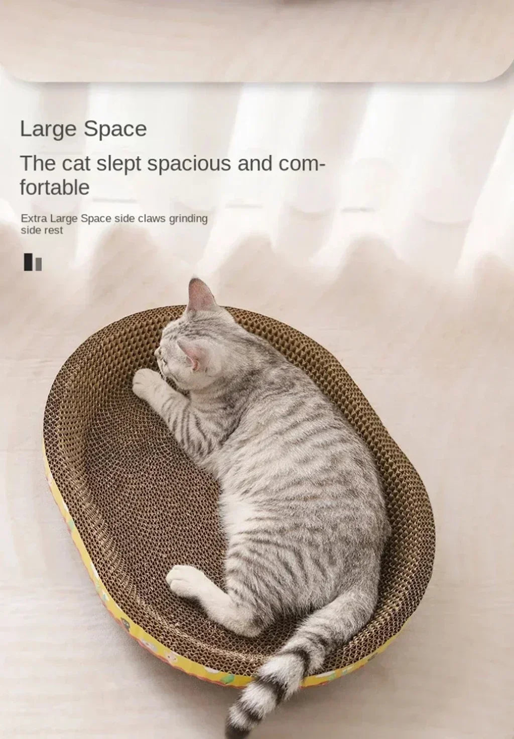 Cat on an oval corrugated cardboard scratcher – photo 8