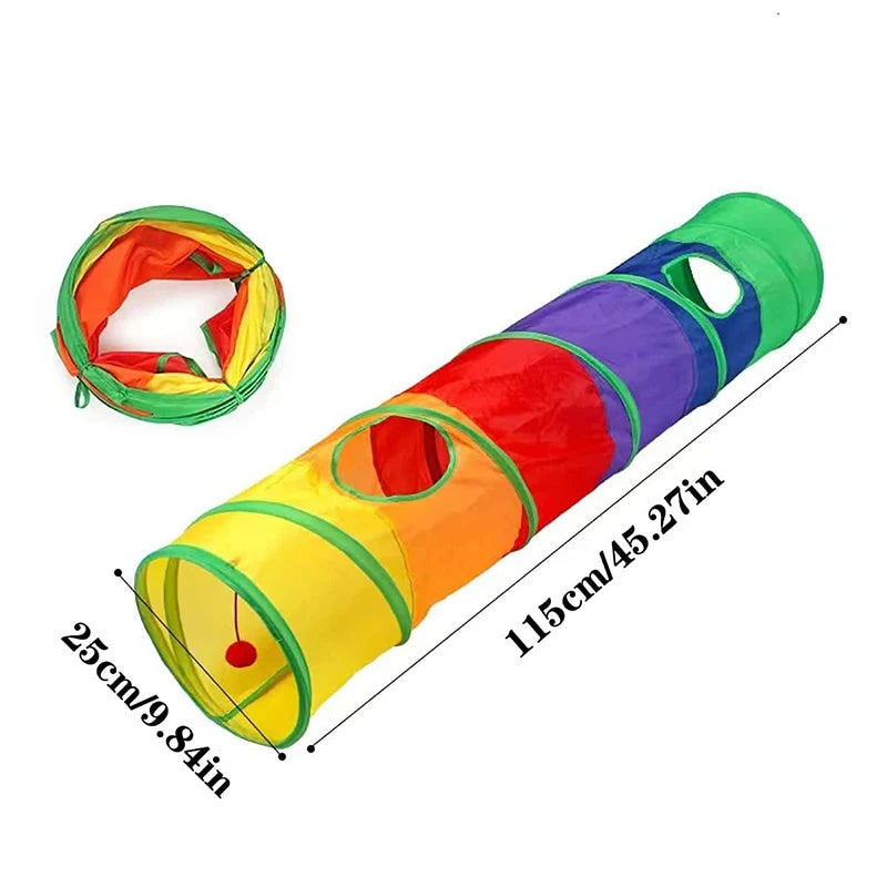 Cat playing in a foldable fabric play tunnel – photo 8