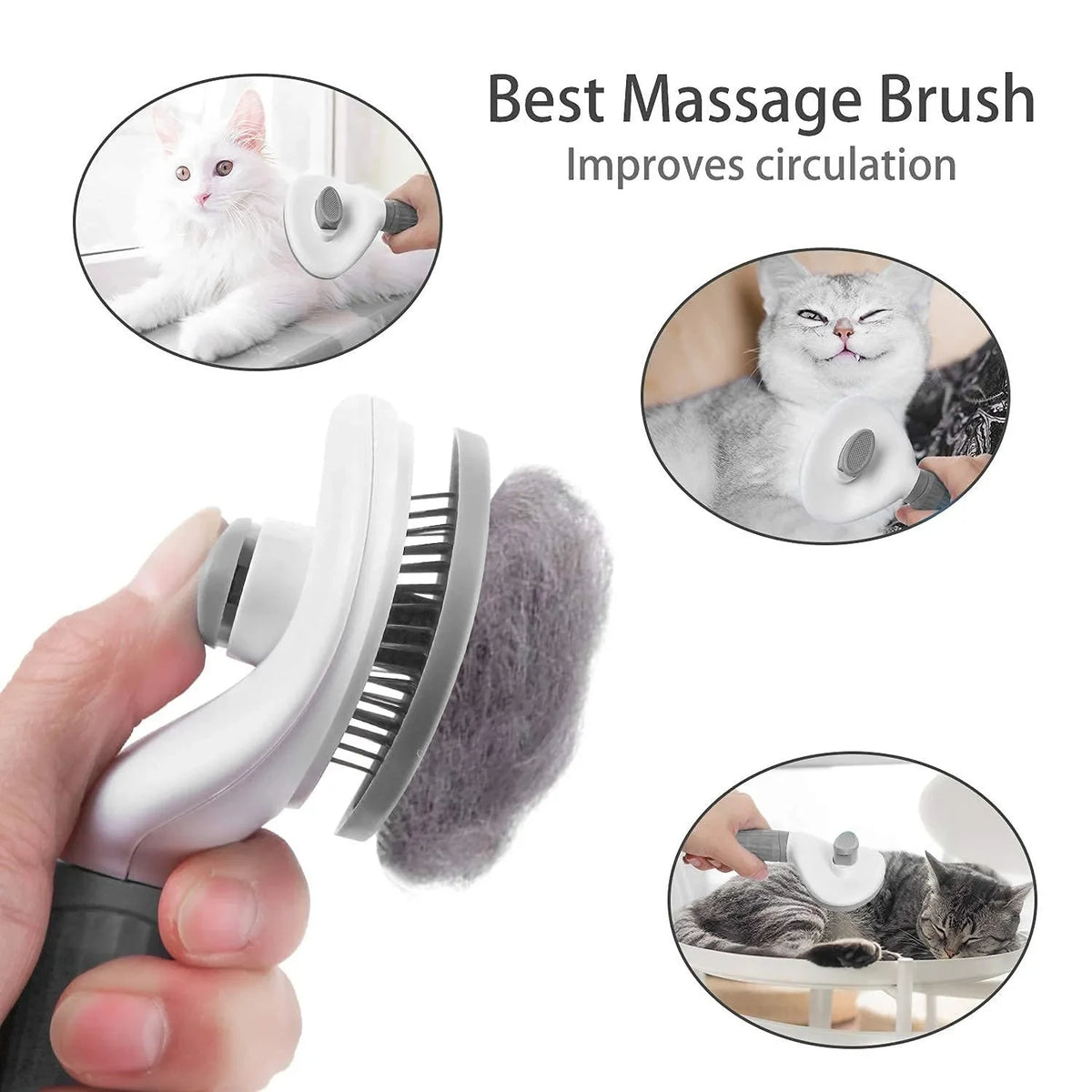 Self-cleaning slicker brush for dog and cat grooming – photo 8